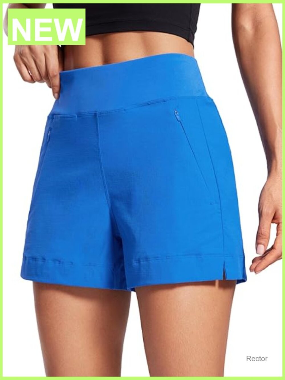 Mid Rise Hiking Shorts 4" Stretch Athletic Summer Travel with Zip Pockets